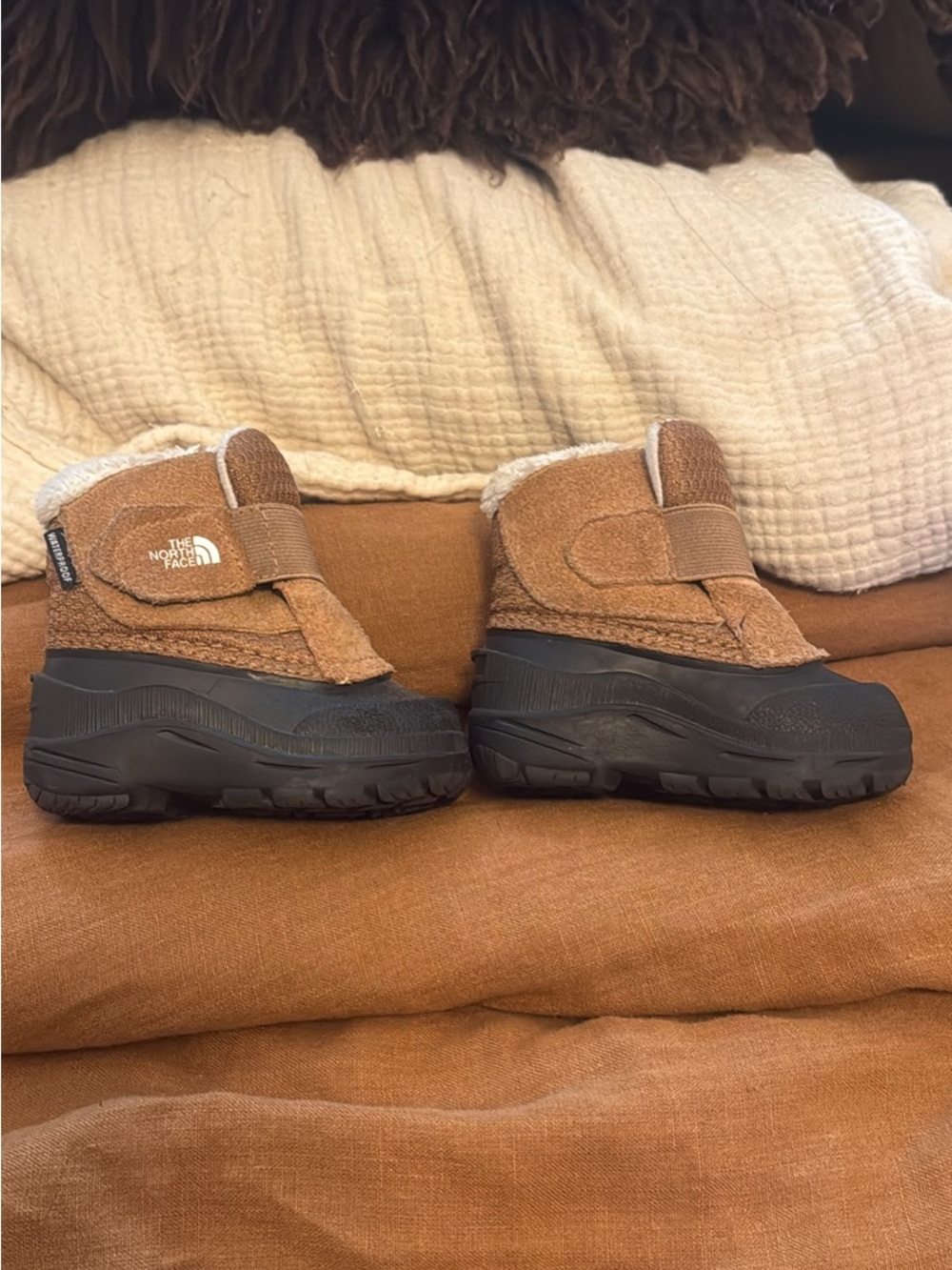 The North Face Kids Tan and Black Insulated Winter Boots
